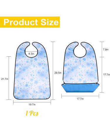 Morcheiong Washable & Reusable Adult Bibs for Men & Women - Perfect for Seniors with Optional Collecting Container - Blue - Buy Online on GoSupps.com