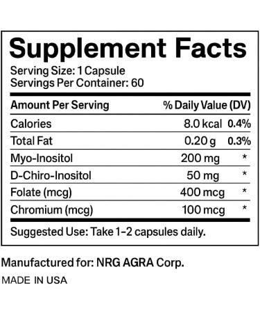 VXICDE Myo-Inositol Capsules 200 mg D-Chiro-lnositol 50mg per Serving 60 Vegan Capsules All-Natural and Non-GMO - Buy Online on GoSupps.com