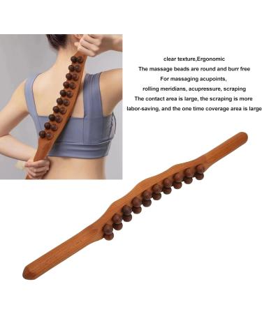 LUQEEG Wooden Massage Tab & Gua Sha Tools | Neck & Back Pain Relief | 20 Pearl Massage Roller - Buy Online on GoSupps.com