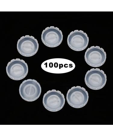 100Pcs Disposable Eyelash Ring Holder - Professional Adhesive Stand with Unique Flower Design for Eyelash Extensions | Plastic Material - Buy Online on GoSupps.com