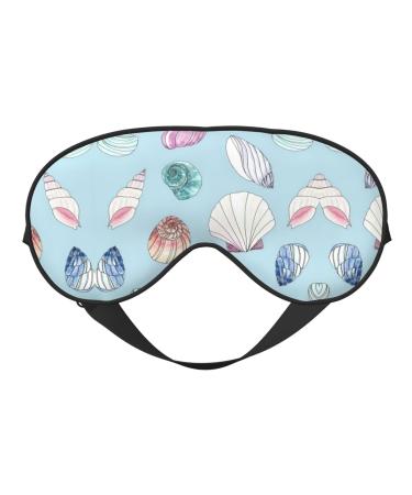 Sea Shell Print Unisex Sleeping Eye Mask Soft Comfortable Light-Blocking Eye Mask Black