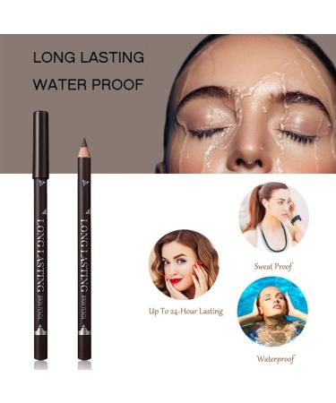 12 PCS Waterproof Eyebrow Pencil and Eyeliner Set - Natural Matte Long Lasting Makeup in Light Brown - Buy Online on GoSupps.com