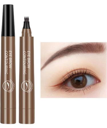 Microblading Pen for Eyebrows Fork Tip Waterproof Eyebrow Pen Liquid Eyebrow Pen Microblading Pen Eyebrow Pencil with 4 Clips Liquid Eyebrow Pen Dark Brown - Buy Online on GoSupps.com