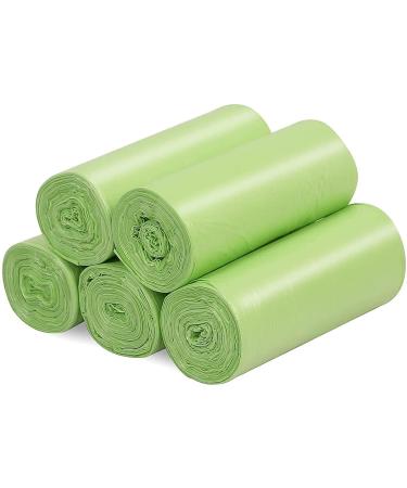7-Almond Biodegradable Trash Bags 4 Gallon 100 Counts Kitchen Eco Friendly Garbage Bags Small Extra Thickening Trash Bags for Bathroom Kitchen Compost Camping Office Car(Green)
