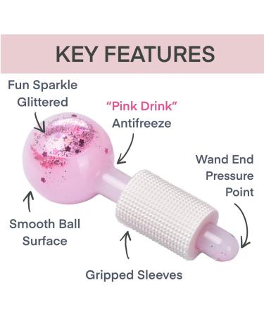 Ice Globes for Facials | Pink Drink Glitter Cryo Tools for Face & Eye Puffiness Relief | Cool Skincare Essentials - Buy Online on GoSupps.com