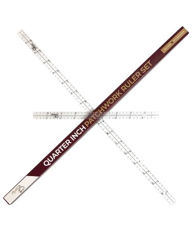 Madam Sew Exclusive Design | Quarter-Inch Patchwork Sewing Ruler | 9 and 17 Quilting Ruler | Easily Mark and Measure Fabric | Measures ,  and 1 from Each Side | Non-Slip Coating Grips Fabric