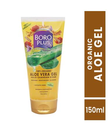 Boro Plus Aloe Vera Gel with Haldi Chandan & Kesar - 150ml | Hydrating Skincare for All Skin Types - Buy Online Internationally - Buy Online on GoSupps.com