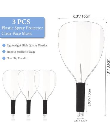 Noverlife 3PCS Barber Salon Face Shield with Sponge Handle - Reusable Clear Hair Spray Face Protector for Hairdressing & Makeup - Buy Online on GoSupps.com