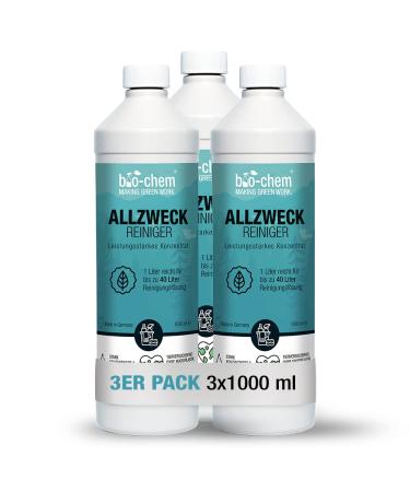 Bio -chem of all -purpose -clean concentrate - extremely powerful for hygienic cleanliness - 3x 1000 ml - Multi Clean strength cleaner kitchen cleaner - for the entire household kitchen bathroom living room 4) 3 l (3x 1 l)