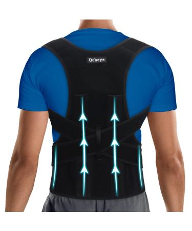Qcheye Back Brace Posture Corrector for Women and Men - Shoulder Lumbar Adjustable Breathable - Improve Posture and Relieve Pain for Neck Back and Shoulder (m01) Medium-01
