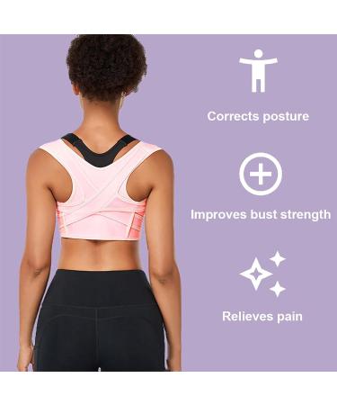 Back Straightener Corrector Adjustable Back Corrector - Effective Back Corrector Braces for Women Men Pink Medium - Buy Online on GoSupps.com