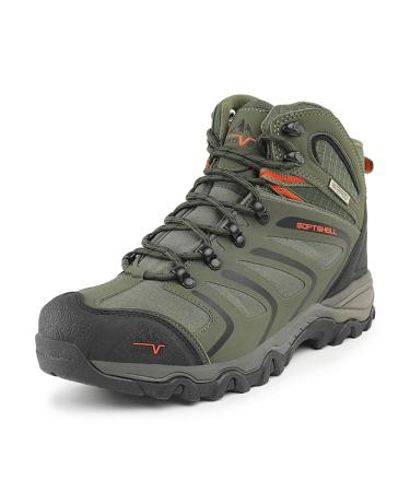 NORTIV 8 Men's Ankle High Waterproof Hiking Boots Outdoor Lightweight Shoes Trekking Trails 6.5 Army/Green/Black/Orange
