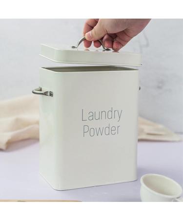 Laundry Powder Bin Washing Powder Storage Tin with Scoop Airtight Lids Laundry Detergent Powder Storage Box Laundry Room Accessories Beige - Buy Online on GoSupps.com