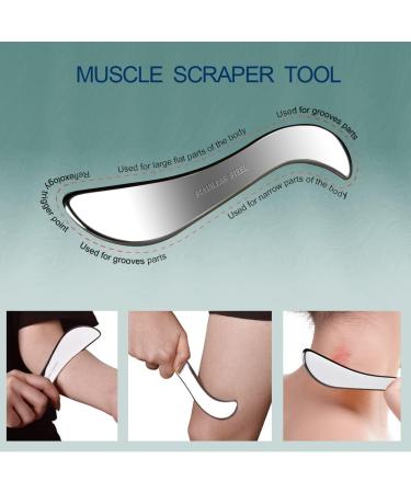 Antiexi Medical Grade Stainless Steel Gua Sha Massage Tool | IASTM Soft Tissue Therapy for Back Legs Arms Neck & Shoulders - Buy Online on GoSupps.com