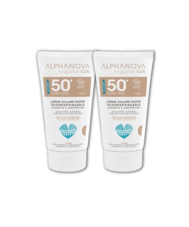 Alphanova Sun Adults Sunscreen Tinted Nude Hypoallergenic - SPF50+ - 50 g - Pack of 2