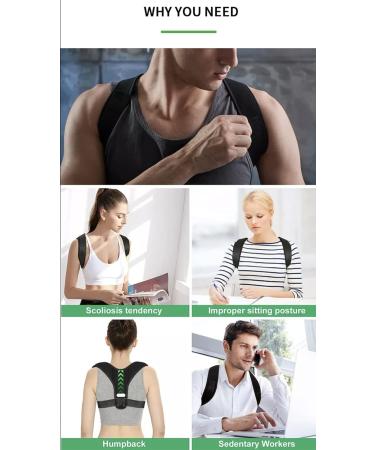 Posture Corrector Back Brace for Men & Women | Upper Spine Support & Pain Relief | Black - Buy Online on GoSupps.com