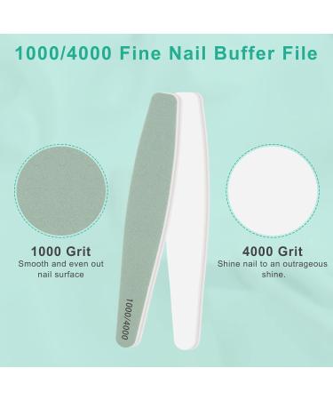 CGBE 12-Piece Nail File Set - Professional Double-Sided Polishing Files for Smooth Shiny Natural Nails | Washable Nail Buffers for Home & Studio Use - Buy Online on GoSupps.com