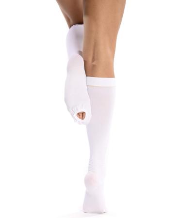 SCUDOTEX Medical Knee Highs - Compression 18-24 Hg Medium Length White Size 3 | International Shipping Available - Buy Online on GoSupps.com