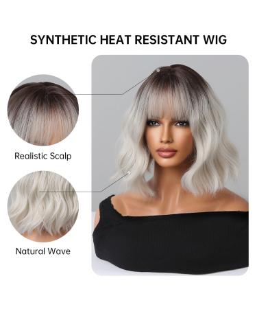 Testar Short Bob Wig with Air Bangs - Gray Synthetic Cosplay Wig for Women | Daily Wear Colorful Styles - Buy Online on GoSupps.com
