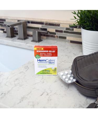 Boiron HemCalm Hemorrhoid Relief Tablets - 60 Quick-Dissolving Unflavored Tablets - Buy Online on GoSupps.com