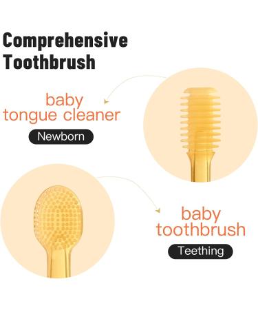 Phanpy Baby Toothbrush & Tongue Cleaner - Silicone Infant Oral Care for Newborns & Toddlers (0-12 Months - Buy Online on GoSupps.com