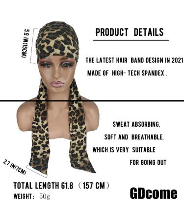 Leopard Tie Headbands Elastic Head Tie Edge Wrap Wide Bohemian Headband Edge Laying Scarf for Wigs Grip Band Headband for Makeup Facial Sport Yoga ( 1 piece) (F) (Leopard) - Buy Online on GoSupps.com
