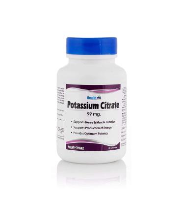 Nutranix dkm Potassium Citrate 99mg for Supports Electrolyte Balance | Provides Optimum Potency | Supports Nerve & Muscle | Increase The Bone Mineral Density | Vegan and Gluten Free | 60 Capsule