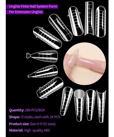 Zifuton 288-Piece Nail Shape Dual Forms Set | 12 Styles for Gel Nail Extension & DIY Manicure | Perfect for Salons & Nail Art - Buy Online on GoSupps.com