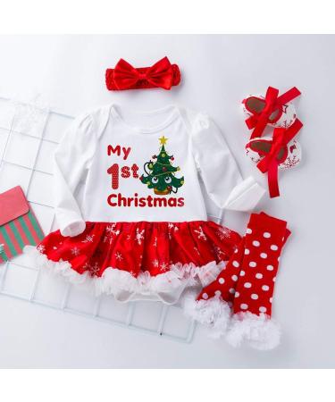 Winmany Newborn Baby Girls Christmas Romper Tutu Dress Outfit Set 1-2 Years - Buy Online on GoSupps.com
