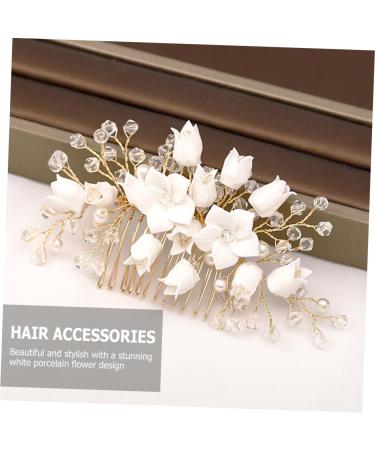 Ipetboom Wedding Hair Comb Bridal Hair Comb White Zinc Alloy Wedding Bride Wedding Hair Piece - Buy Online on GoSupps.com