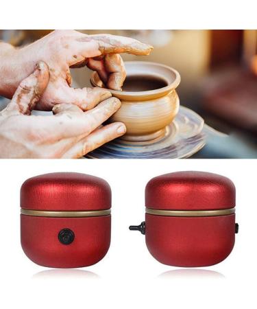 Mini Electric Pottery Wheel Machine | Adjustable Speed with Tray | Ideal for Kids, Beginners, and Ceramics Art | Red - Buy Online on GoSupps.com