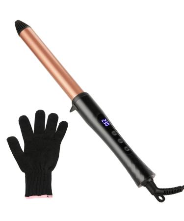 LXMTOU Curling Wand 25mm Ceramic Hair Curler Wand for Short to Long Hair Professional Styler 1 Inch Curling Iron with Clampless 100 C-230 C Temperature Adjustable Dual Voltage