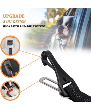 TVMall 2-in-1 Adjustable Dog Seat Belt for Car | Universal Safety Harness with Elastic Belt - Black JX-5 - Buy Online on GoSupps.com