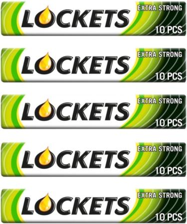 Lockets Extra Strong Menthol & Eucalyptus Lozenges 41g (Pack of 5) Soothing Sore Throat Relief Cough Sweets - Buy Online on GoSupps.com