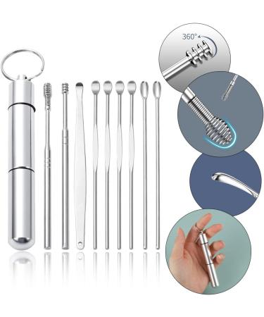 9-Piece Stainless Steel Ear Wax Removal Tool Set Reusable Ear Cleaners with Aluminum Storage Box for Kids & Adults - Buy Online on GoSupps.com