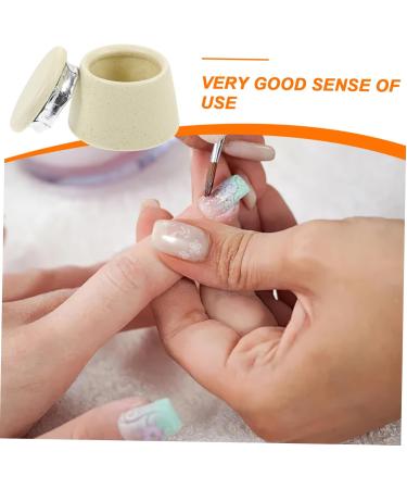 minkissy Japanese Manicure Brush Cup Acrylic Nail Supplies Manicure Nail Dish with Wooden Lid Nail Cups Manicure Nail Cup Dappen Dish Nail Dish Cup Ceramics With Cover Ceramic Pot - Buy Online on GoSupps.com