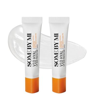 SOME BY MI V10 Hyal Lip Sun Protector Clear Lot de 2 13g Baume l vres cor en teint SPF 15 pour l vres s ches et sensibles Hydratation l acide hyaluronique et vitamine E Soin cor en