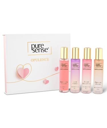 Pu'reSen'se Opulence Perfume Gift Set (Hearts + Sweet + Passion + Love) | Birthday Gifts | Long Lasting Luxury Perfume Travel Combo Pack 25x4ml | for Women Wife Girlfriend Sister