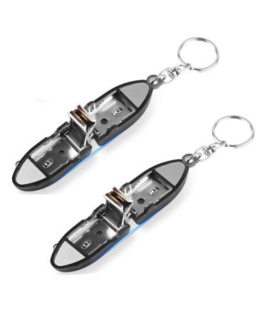 Portable Nail Clippers for Thick Nails Ultra Thin Foldable Mini Foldable Nail Cutter with Key Ring Ultra Thin Mini Travel Portable Folding Nail Clippers for Toenail Fingernail Travel Design (2pcs)