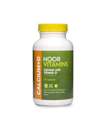 Noor Vitamins Halal Calcium plus Vitamin D Bone & Immune Support | 600 mg Calcium Carbonate & 800 IU (20 mcg) D2 per tablet | aids in absorption of Calcium into bones Non-GMO Vegan & Halal (120 Tablets) - Buy Online on GoSupps.com