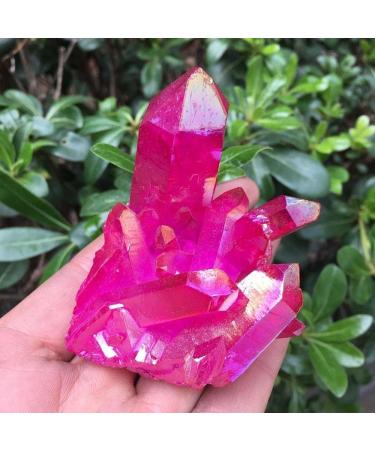 Beautiful red Flame Crystal Cluster Natural Crystal Plating Titanium Coated Crystal Cluster 120-140g - Buy Online on GoSupps.com