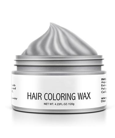 Grey Hair Color Wax Temporary Silver Gray Hair Wax Instant Hairstyle Grey Hair Dye Washable Hair Styling Cream Easy To Color Silver Gray Hair Dye For Party Cosplay Nightclub Halloween