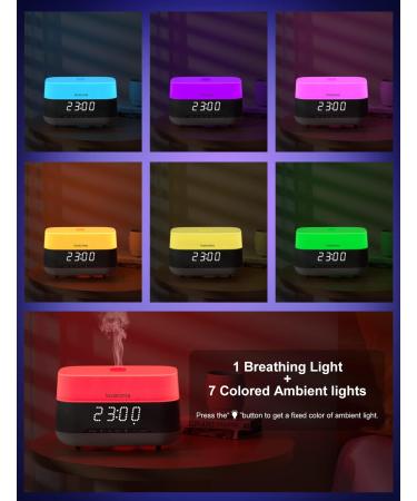 Lovaroma 300ml Aroma Diffuser & Humidifier with Bluetooth Speaker Alarm Clock 7 LED Colors 4 Timers & Auto Waterless Shutdown - Ideal for Bedrooms & Offices - Buy Online on GoSupps.com