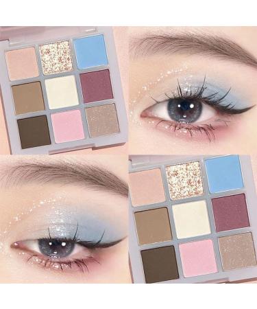 PICKX 9 Colors Glitter Eyeshadow Makeup Palette Matte High Pigmented Colorful Creamy Texture Eye Shadow Powder Natural Waterproof Long Lasting Eyeshadow Powder Cosmetics (blue) - Buy Online on GoSupps.com