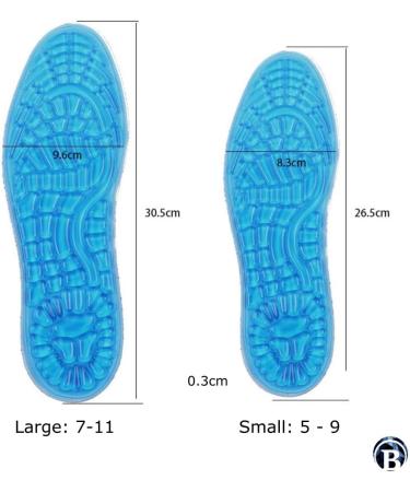 Silicone Massaging Gel Shoe Insoles | Arch Support, Pain Relief & Shock Absorption | Full Length Cushion Inserts for Men or Women (Small 5-9) - Buy Online on GoSupps.com
