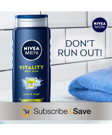 Nivea Men Vitality Lime & Sage Scented Body Wash 3-Pack - 16.9 Fl Oz Bottles - Buy Online on GoSupps.com