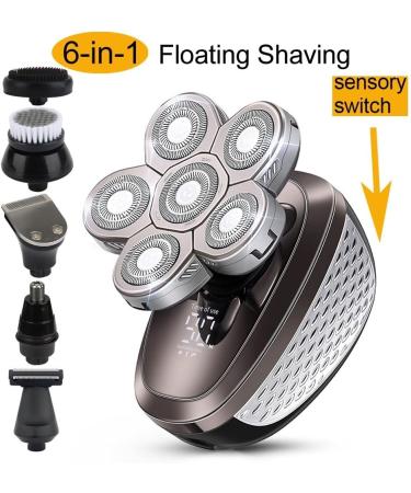 6-in-1 Head Shaver for Men | Rechargeable Bald Head Trimmer & Electric Razor with Smart Sensor & LCD Display - Buy Online on GoSupps.com