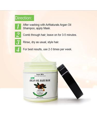 Argan Oil Hair Treatment Mask - Repair Frizzy Hair Smoothing Conditioner for Dyed & Permed Hair - Buy Online on GoSupps.com