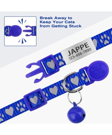 Buy Tagme Cat Neck Band 2-Pack - Reflective Safety Collar with Name & Address Shield for Cats & Puppies - Adjustable 18-28 cm - Navy Blue - Buy Online on GoSupps.com