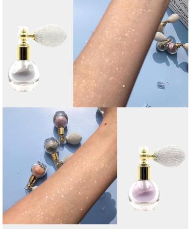Highlighter Powder Spray Face High Gloss Spray Glitter Eyeshadow Pressed Powder Sparkle Powder Spray for Women Hair Nails Makeup Face Body Cosmetic (Silver) - Buy Online on GoSupps.com
